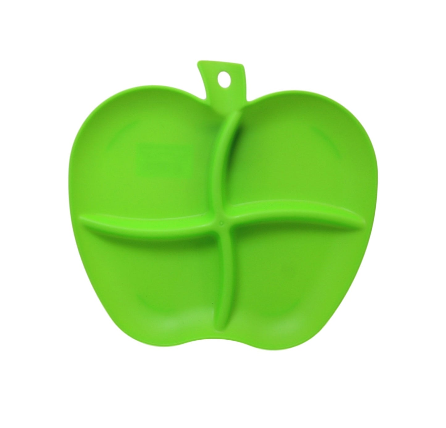 Plastic Sectioned Appetisers Plate Apple Design 22 x 25 cm Assorted Colours 0041 (Parcel Rate)