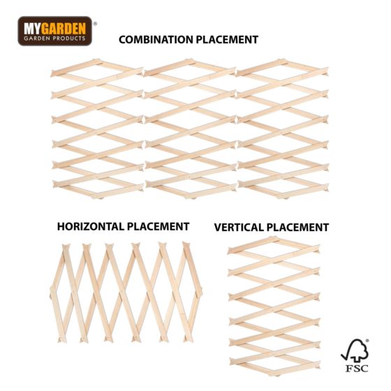 Garden Expanding Wooden Trellis Natural 180 x 30 cm 0878 (Parcel rate)