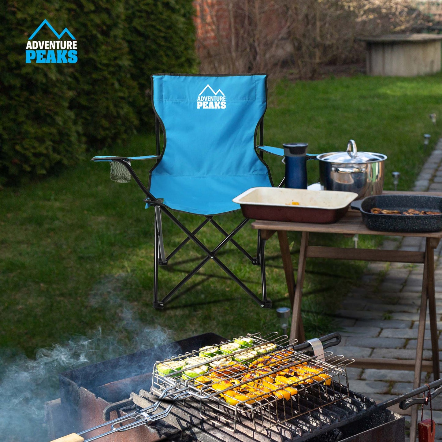 Foldable Outdoor Garden Camping Chair with Carry Bag 50 x 50 x 80 cm Blue 1435 (Big Parcel Rate)