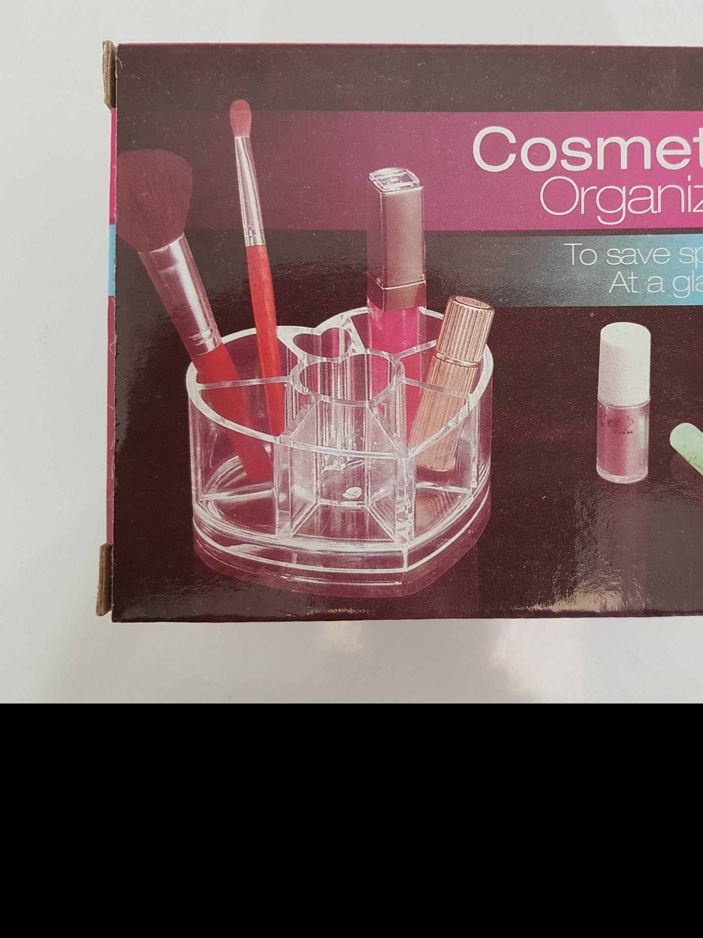 Transparent Acrylic Heart Shaped Cosmetic Make Up Organiser 11 x 9 x 5.8 cm 4696 (Parcel Rate)