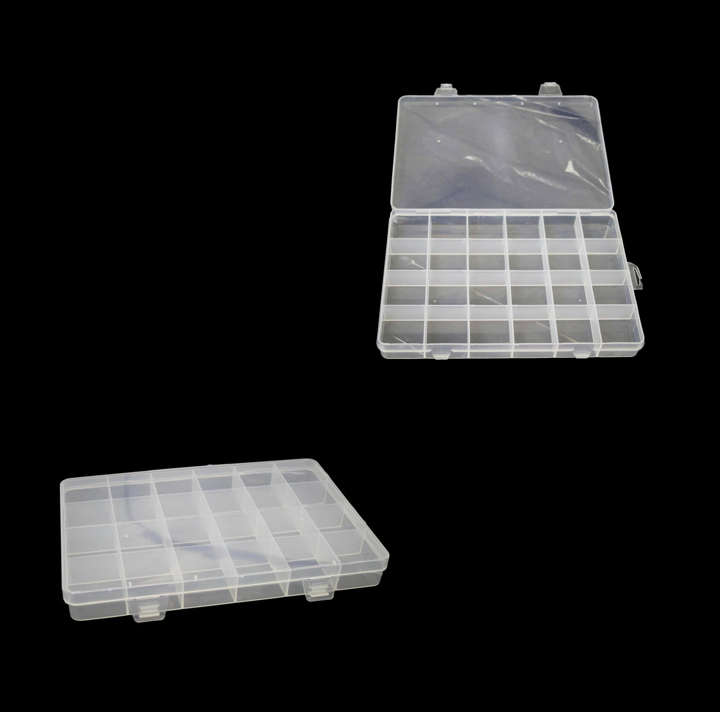 Plastic 24 Compartment Box Small Organiser Storage Craft Box 19 x 13 cm 2035 (Parcel Rate)