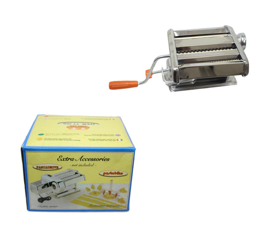 Stainless Steel Manual Pasta Noodle Dough Roller Maker Machine 9 x 14cm 2616 (Parcel Rate)