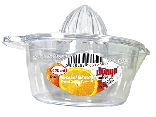 Clear Plastic Crystal Orange Lemon Juice Squeezer D10512 (Parcel Rate)