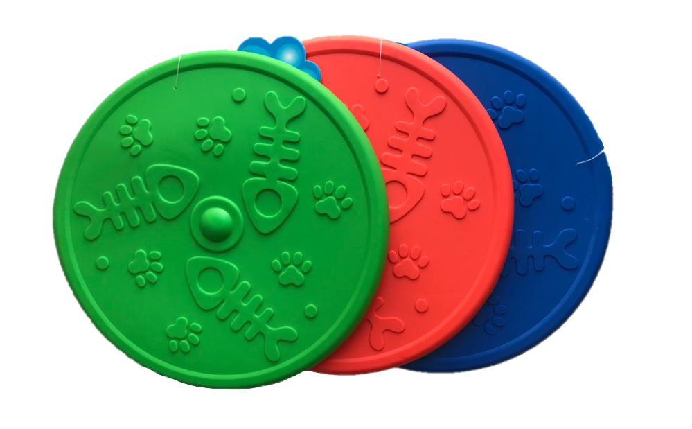 Pet Dog Toy Silicone Rubber Frisbee Flying Disc Assorted Colours 3043 A (Parcel Rate)