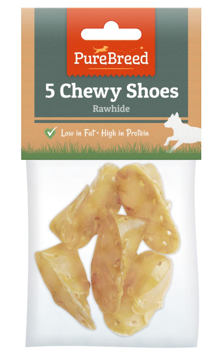 Dog Treats Rawhide Chewy Shoes 5 Pack 311976 (Parcel Rate)