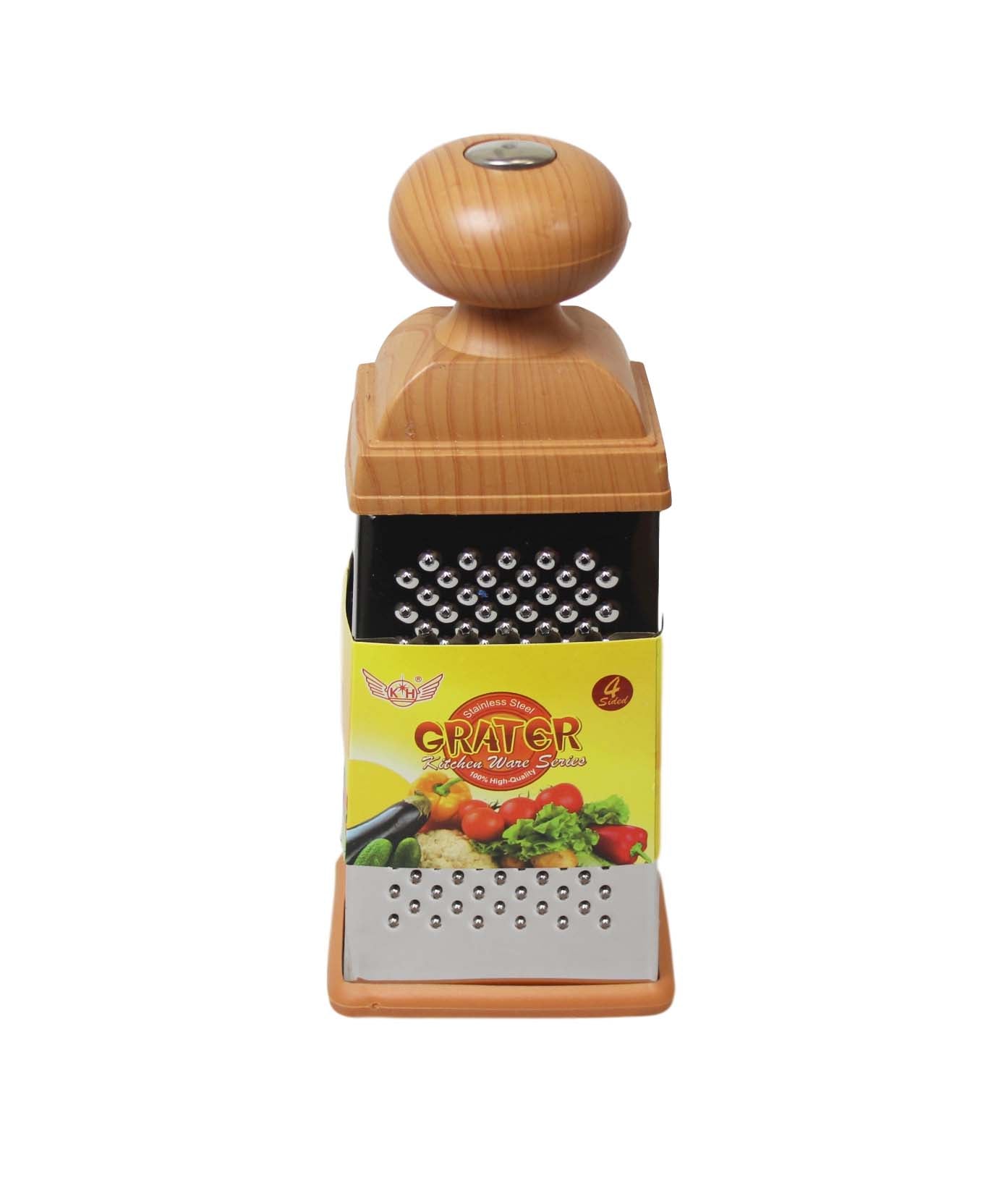 Kitchen Multipurpose Use 4 Sided Grater Ideal Food Prep Wooden Handle Grater 3140 (Parcel Rate)