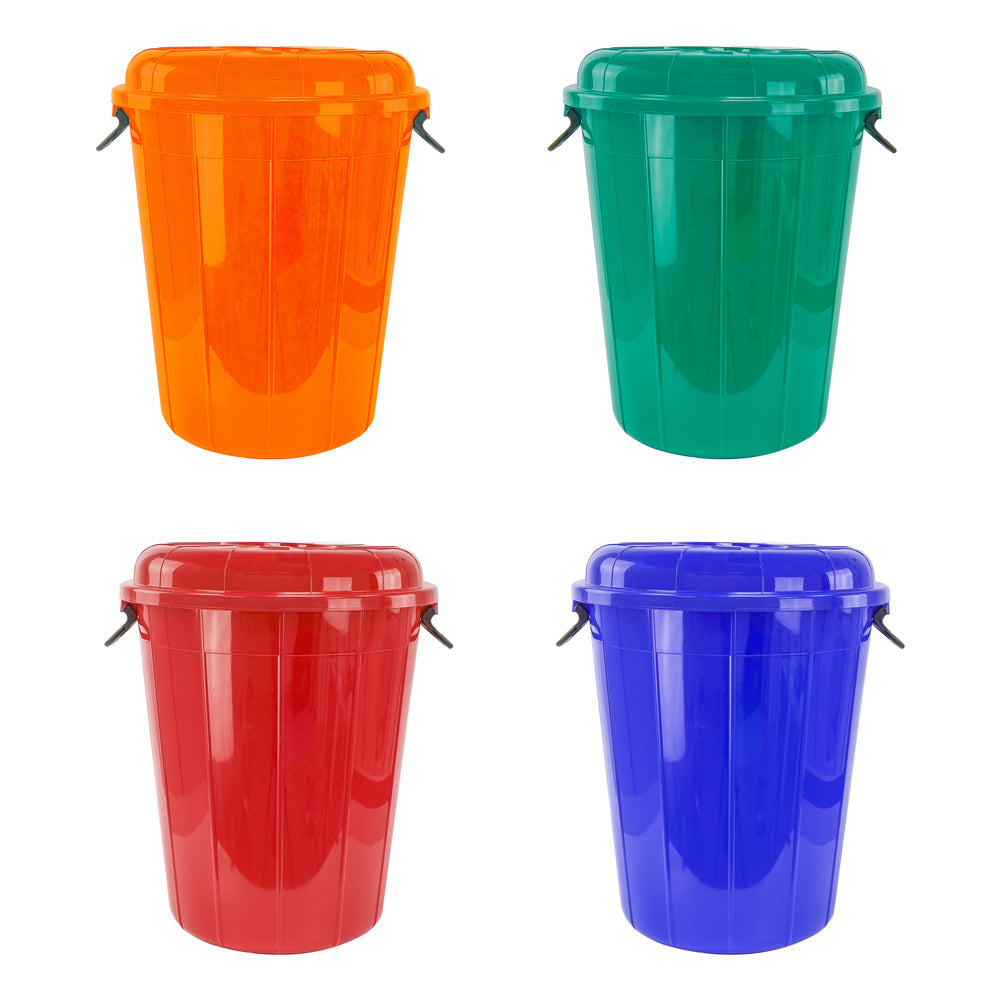 Plastic Eco Storage Drum Bin Bucket with 2 Side Handles 70L Assorted Colours 3198 (Big Parcel Rate)