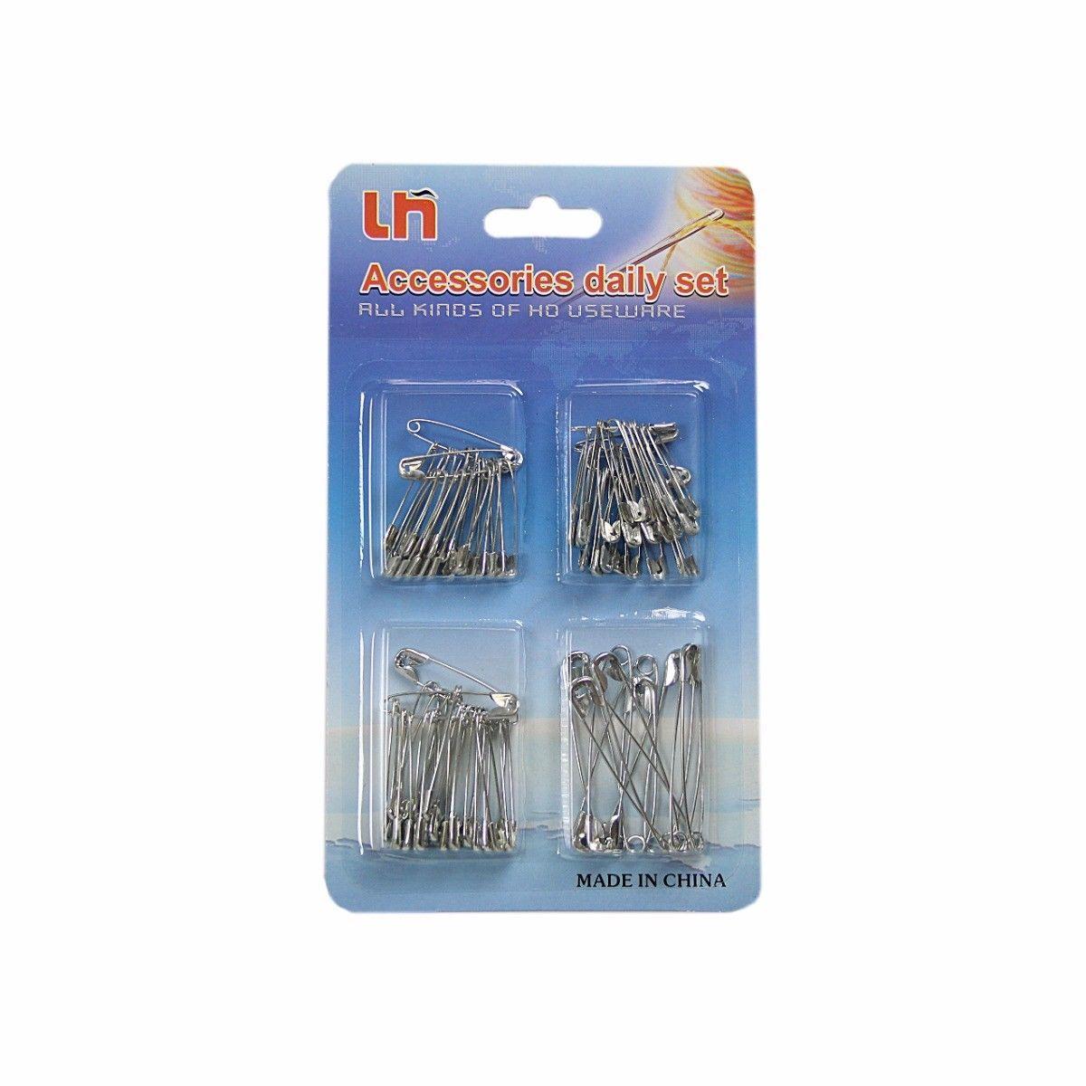 Pack of Metal Sewing Safety Pins Assorted Sizes 0645 A (Large Letter Rate)