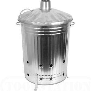 Portable Large Galvanised Steel Garden Fire Bin Incinerator 46cm-60cm FBLA (Big Parcel Rate)