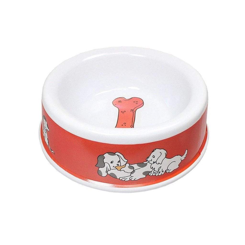 Plastic Pet Dog Bowl 16 x 5 cm Assorted Designs and Colours 0071 (Parcel Rate)