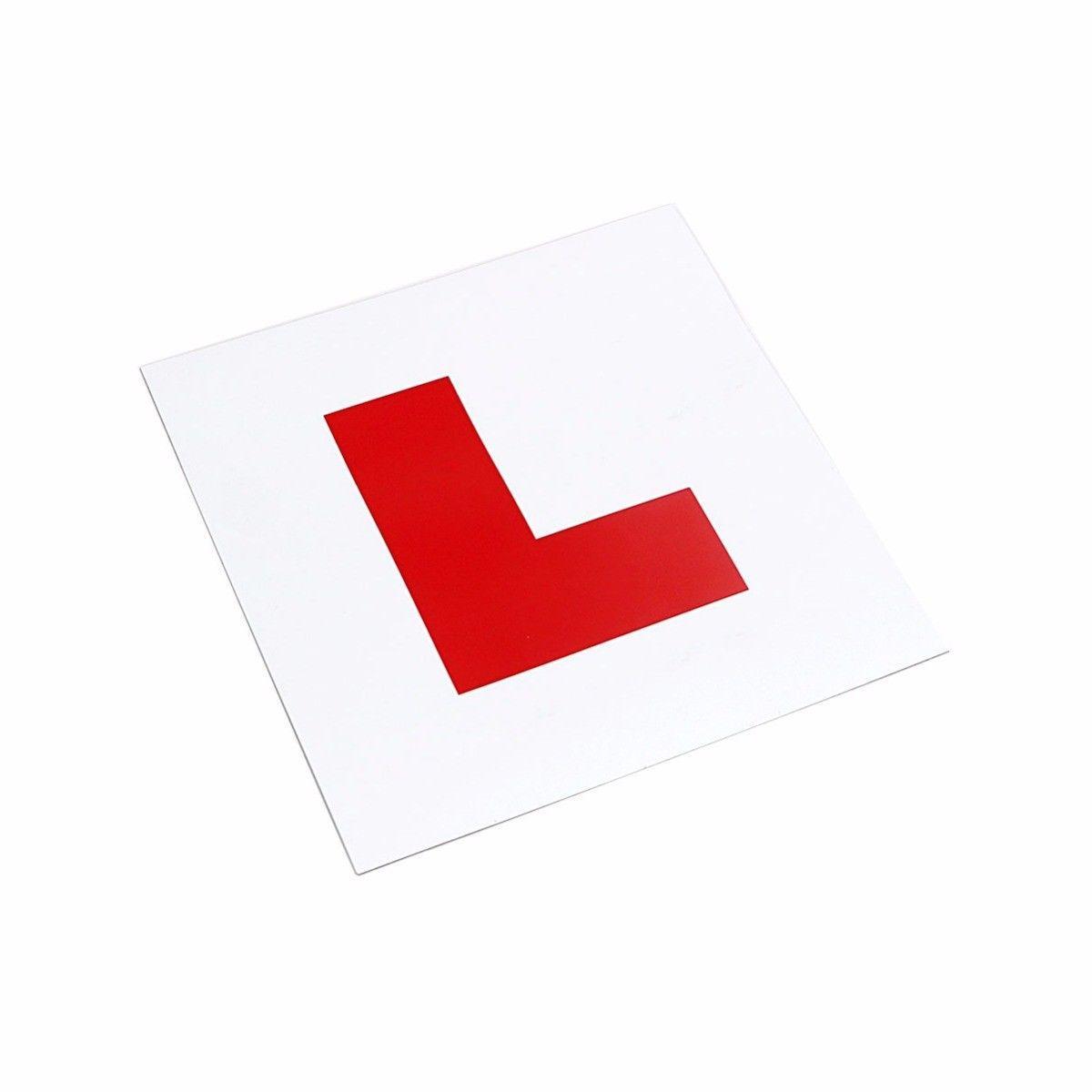 2 x Red 'L' Magnetic Learner Plate Car Accessory 18 x 18cm 4900 A (Large Letter Rate)