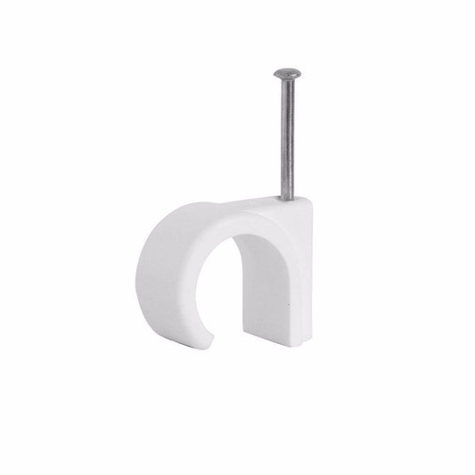 Value Pack Cable Clips Round White 6.0mm 1475 (Large Letter Rate)