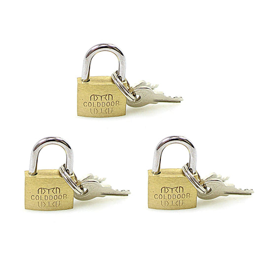 Security Brass Padlock with 2 Keys Pack of 3 2129 (Parcel Rate)