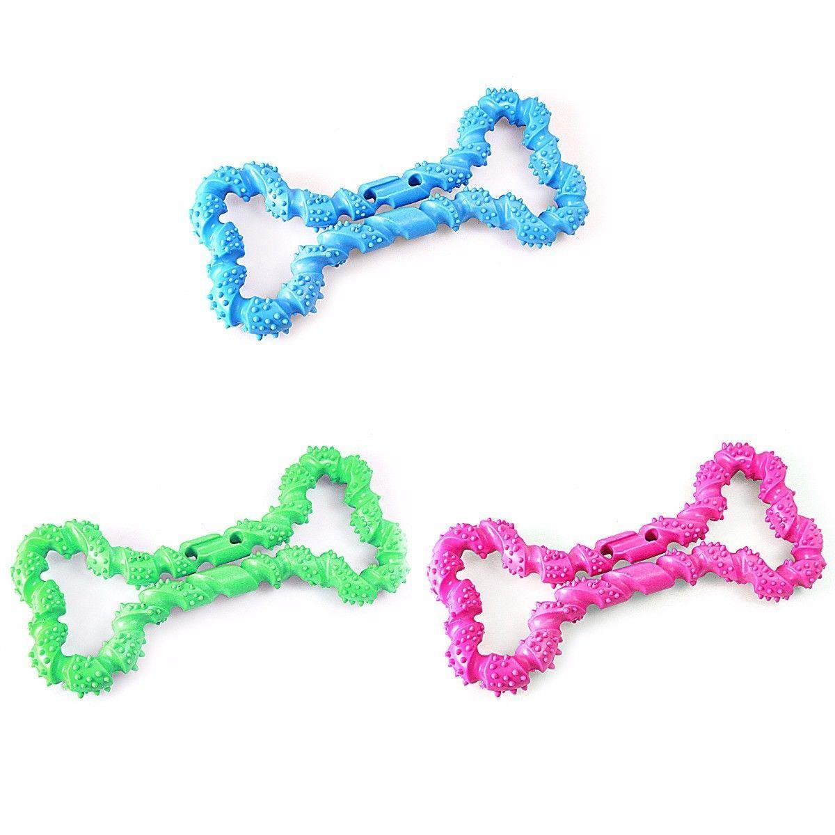 Pet Dog Toy Chew Bone 10 x 7 cm Assorted Colours 1916 A (Parcel Rate)