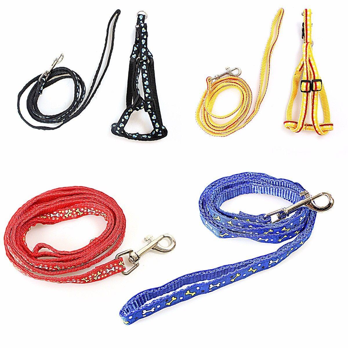 Dog Leash Lead with Harness Printed Designs Assorted Colours and Designs 0041 (Large Letter Rate)