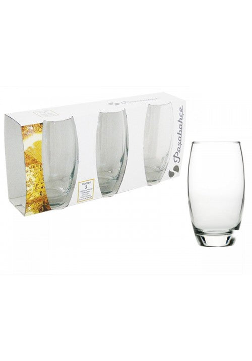 PB 3 Pack Long Drinking Glasses High Quality Glassware Home Drinking Glasses 500ml 41020 (Parcel Rate)