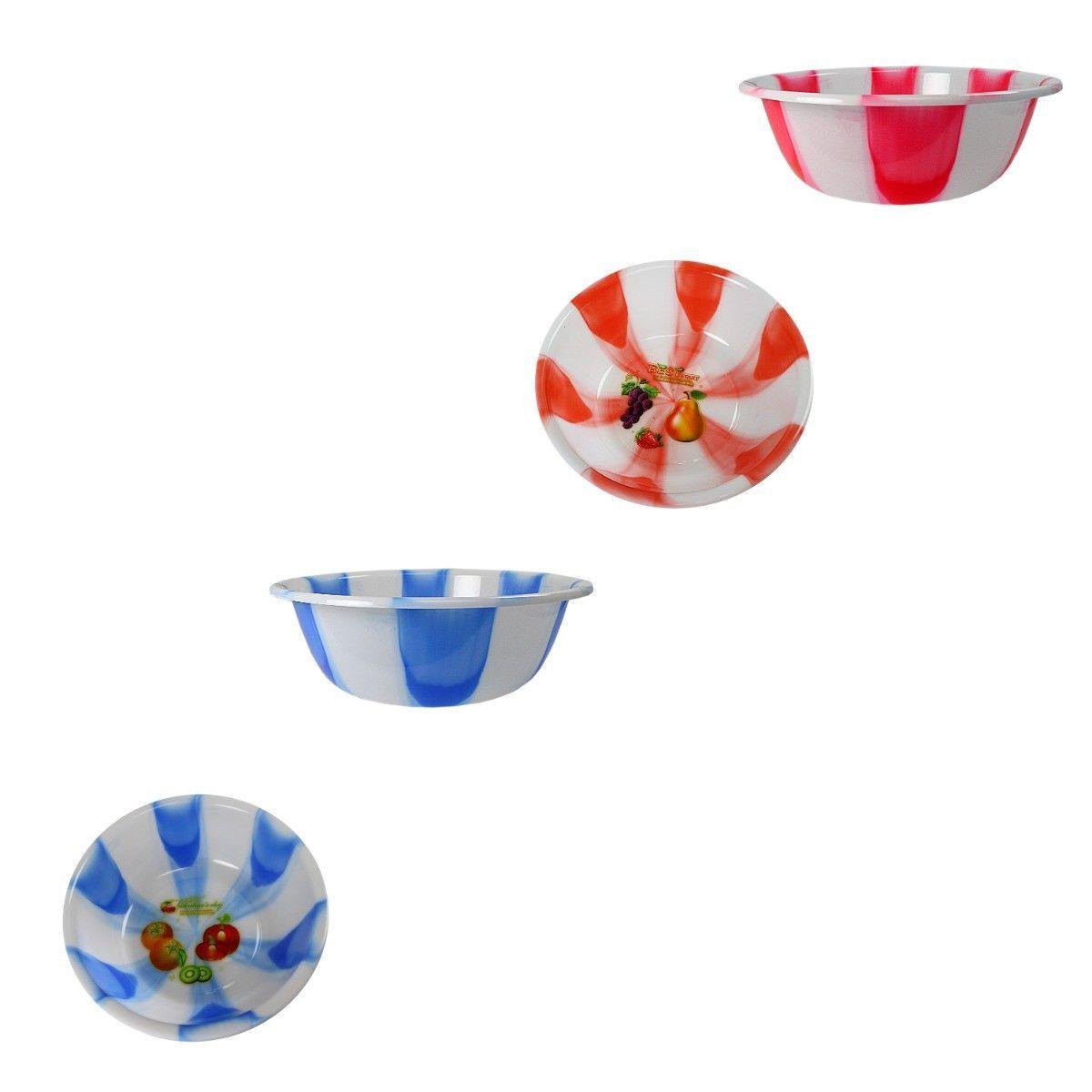 Tie Dye Print Plastic Kitchen Bowl Medium 31.5 cm Assorted Colours 3065 (Parcel Rate)