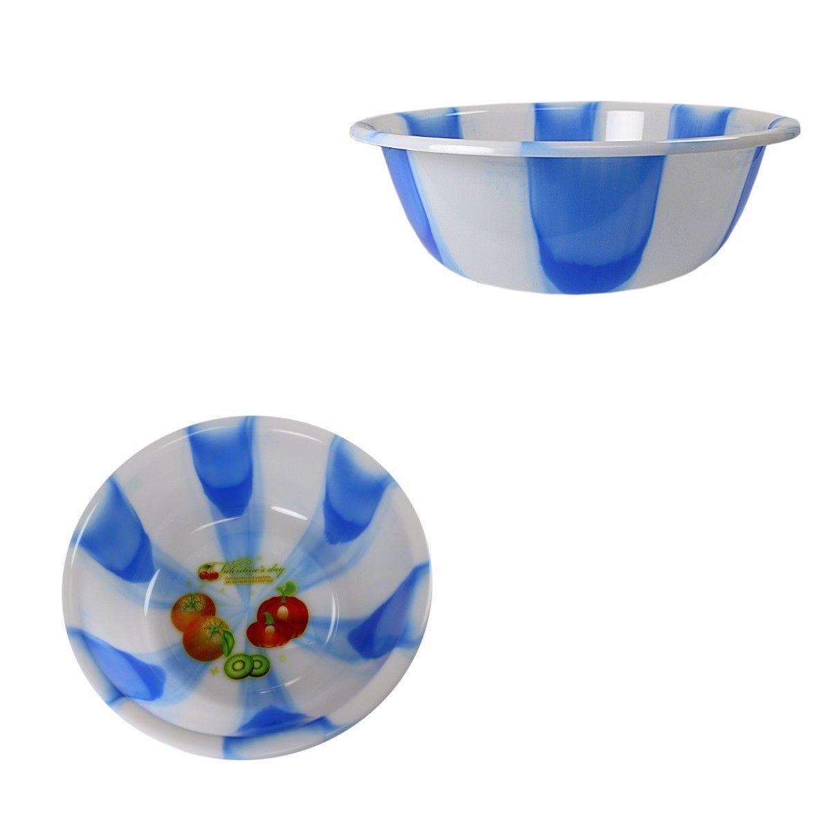 Tie Dye Print Plastic Kitchen Bowl Large 35 cm Assorted Colours 3066 (Parcel Rate)