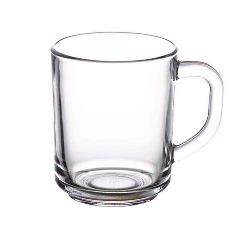 Pack Of 2 Clear Glass Handled Pub Mugs 250cc  55029 (Parcel Rate)