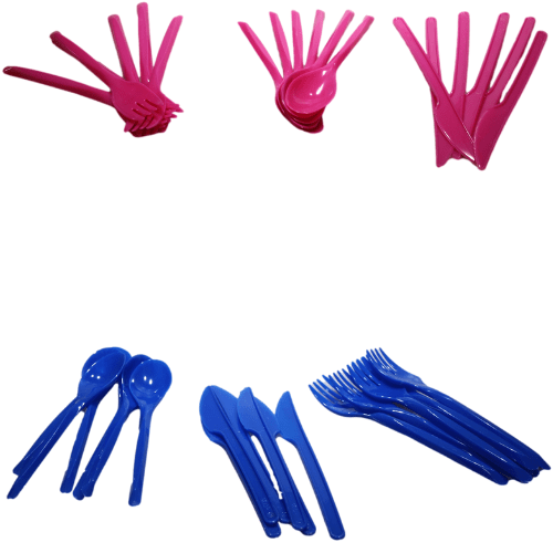 Disposable Plastic Cutlery Set Assorted Colours 90059 (Parcel Rate)