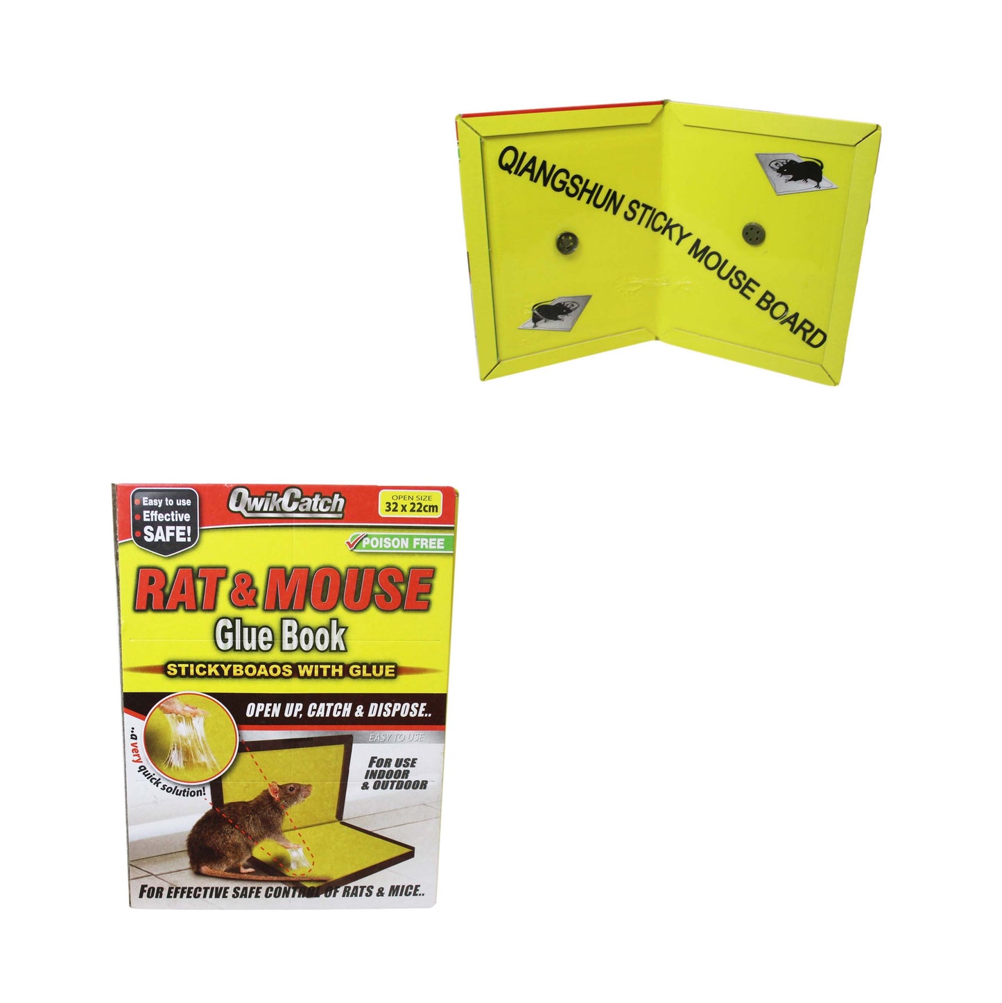 QuickCatch Rat & Mouse Glue Book 32 x 22 cm Poison Free 50544 (Parcel Rate)