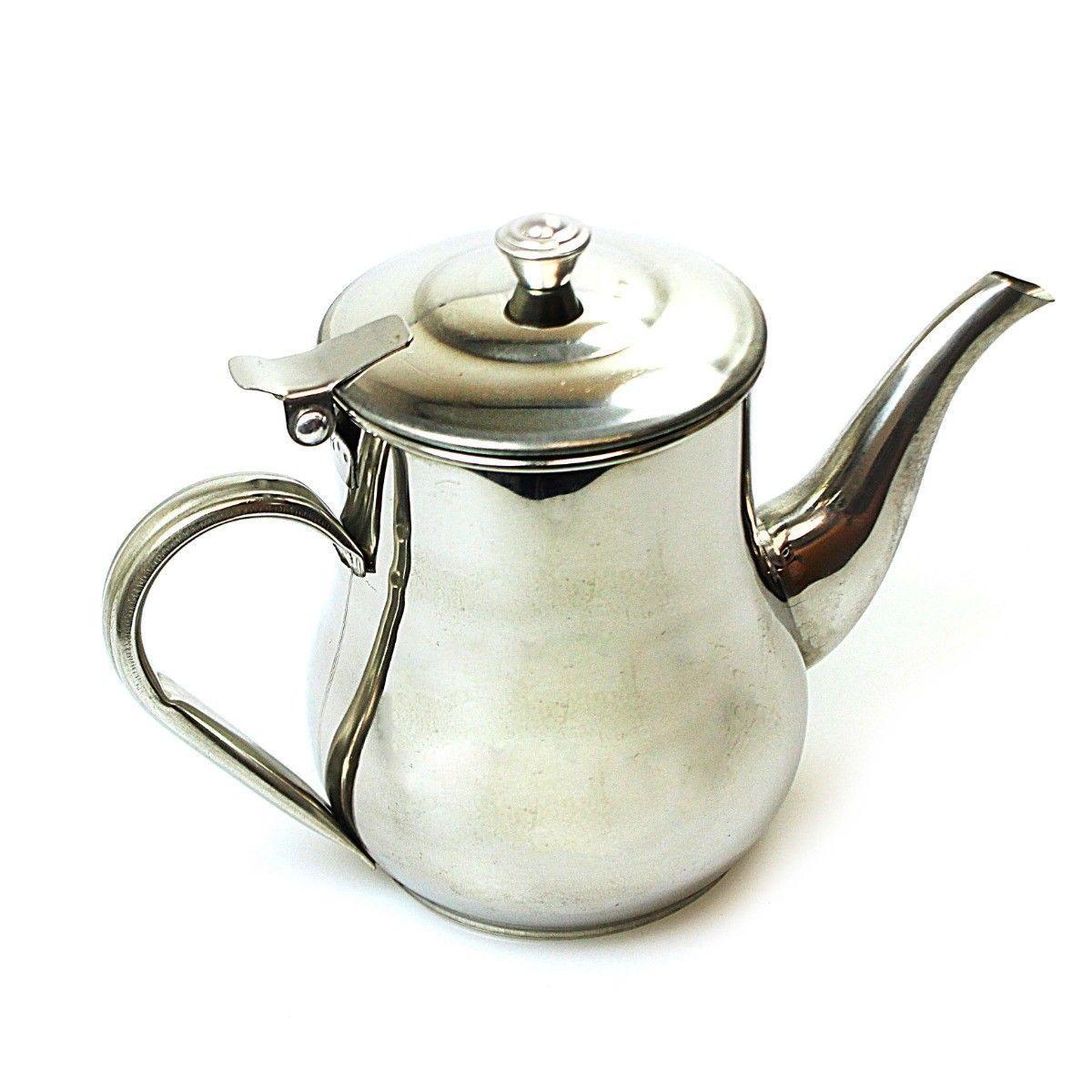 Traditional Style Stainless Steel Tea Pot 18oz Kitchen Home 0850 A (Parcel Rate)