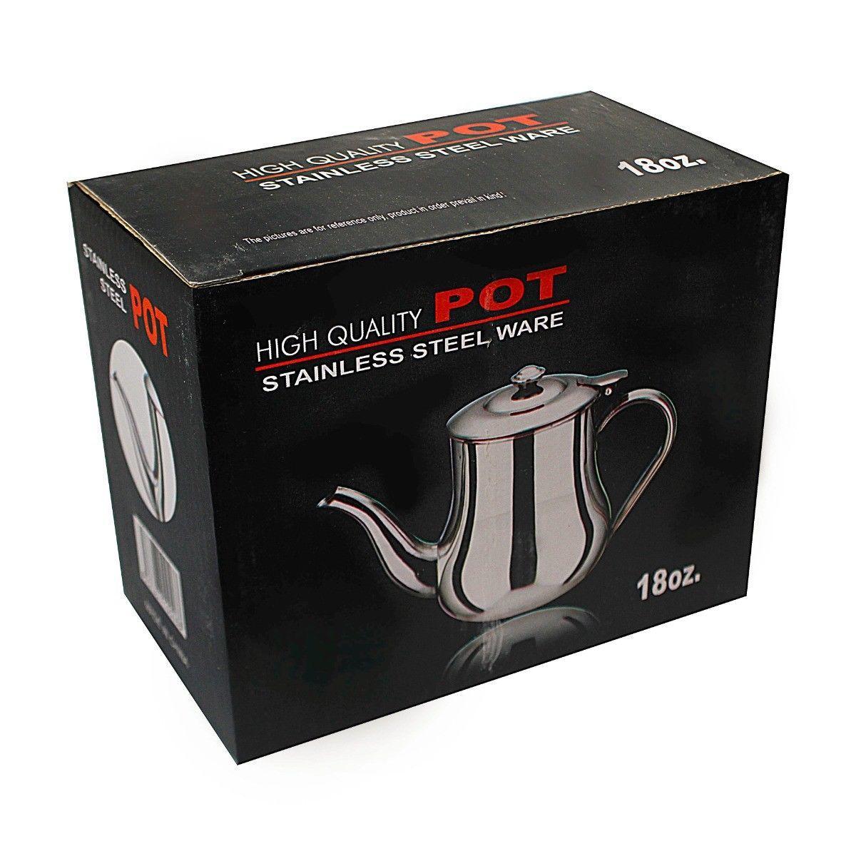 Traditional Style Stainless Steel Tea Pot 18oz Kitchen Home 0850 A (Parcel Rate)