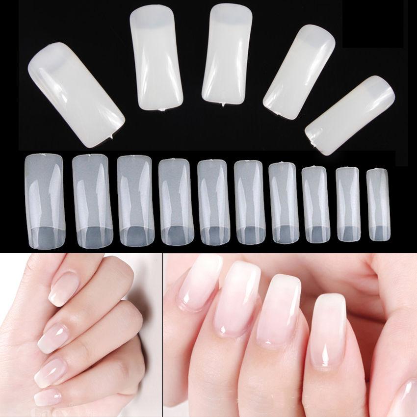 Artificial Fake Nail Extensions Tips Square Pack of 100 White 5576 / 5575 (Large Letter Rate)