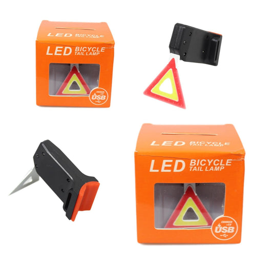 Bicycle LED Tail Lamp Bicycle Light Safety Bike Hazard Awareness Triangle 7-8cm  5584 (Parcel Rate)