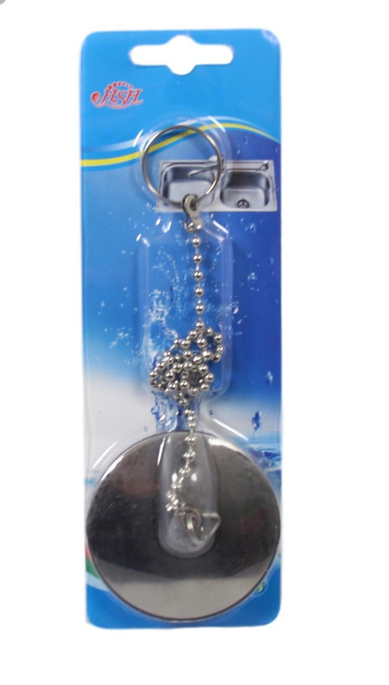 Chrome Metal Bathroom Bath Plug and Chain 6.00 cm 5585 (Large Letter Rate)