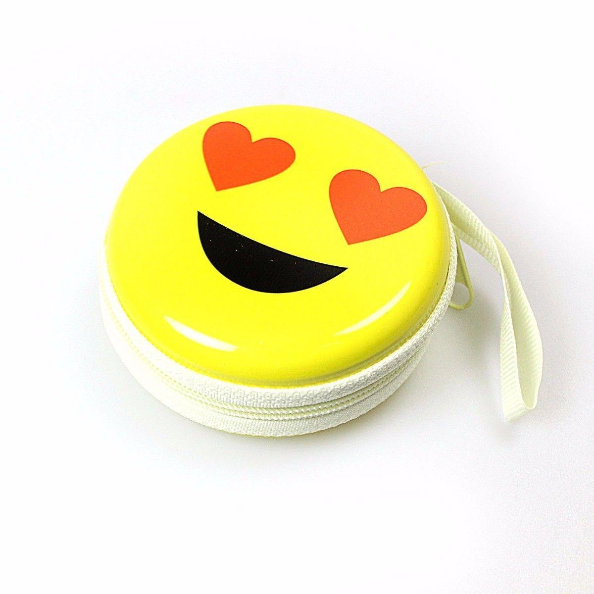 Emoji Face Earphone Coin Pouch 7.5 x 7 cm Assorted Designs 4496 A (Large Letter Rate)