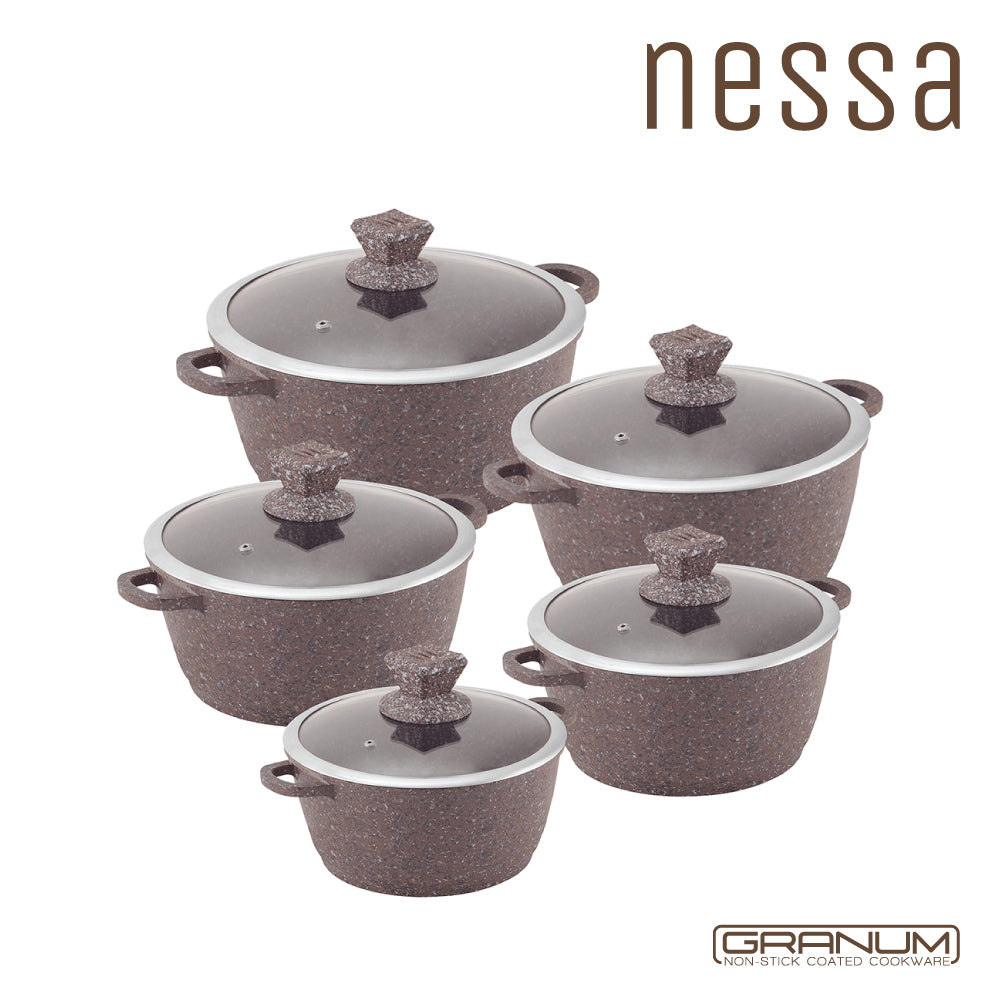 Nessa Granum Casserole Set 5Pc Coraille Brown 2472/5774  (Big Parcel Rate)