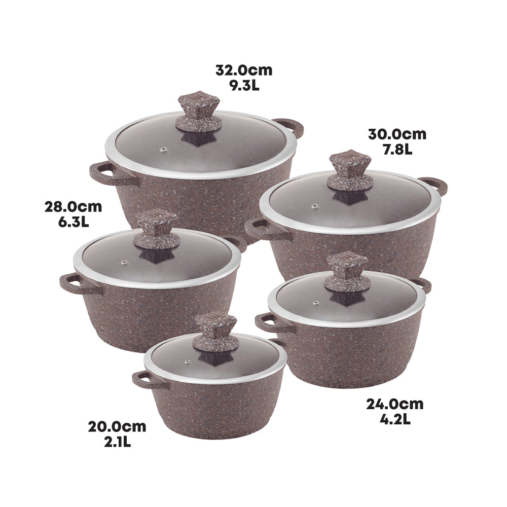 Nessa Granum Casserole Set 5Pc Coraille Brown 2472/5774  (Big Parcel Rate)