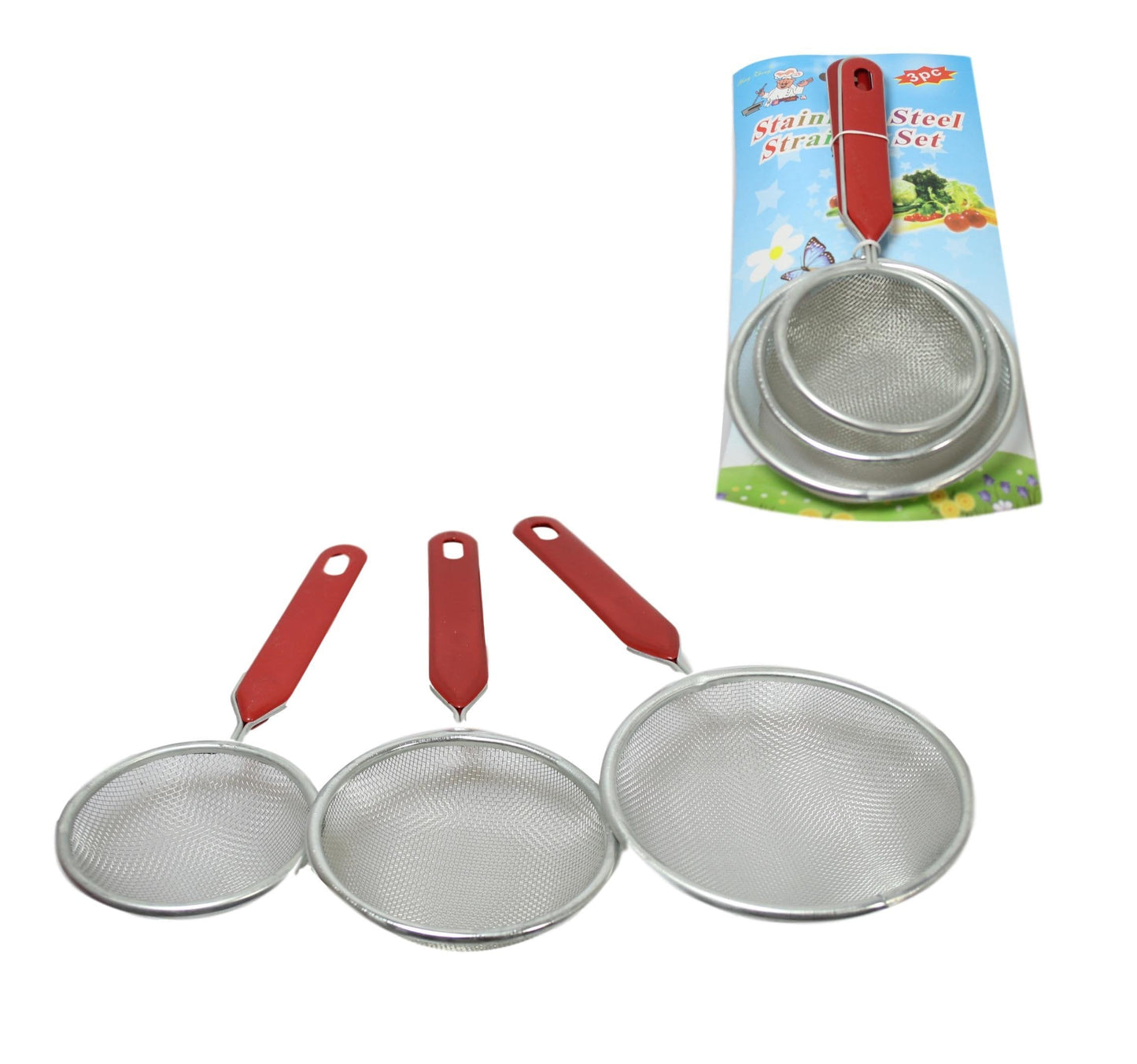 Stainless Steel Sieve Strainer Set of 3 57773 A  (Parcel Rate)