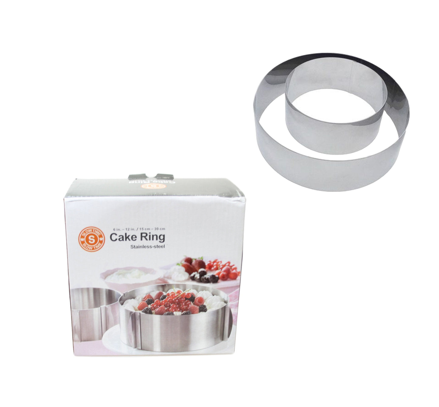 Stainless Steel Adjustable Round Cake Tin Ring 16-30 cm 5913 (Parcel Rate)