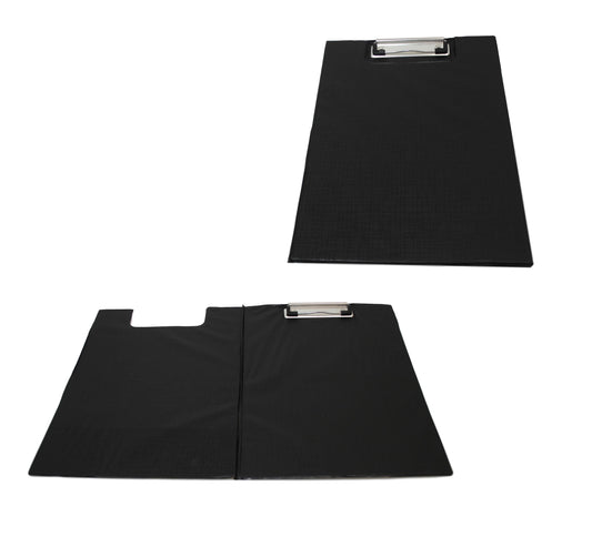 A4 Clipboard Solid Single Fold Over New Office Field Work Document Holder Black C5927 (Large Letter)