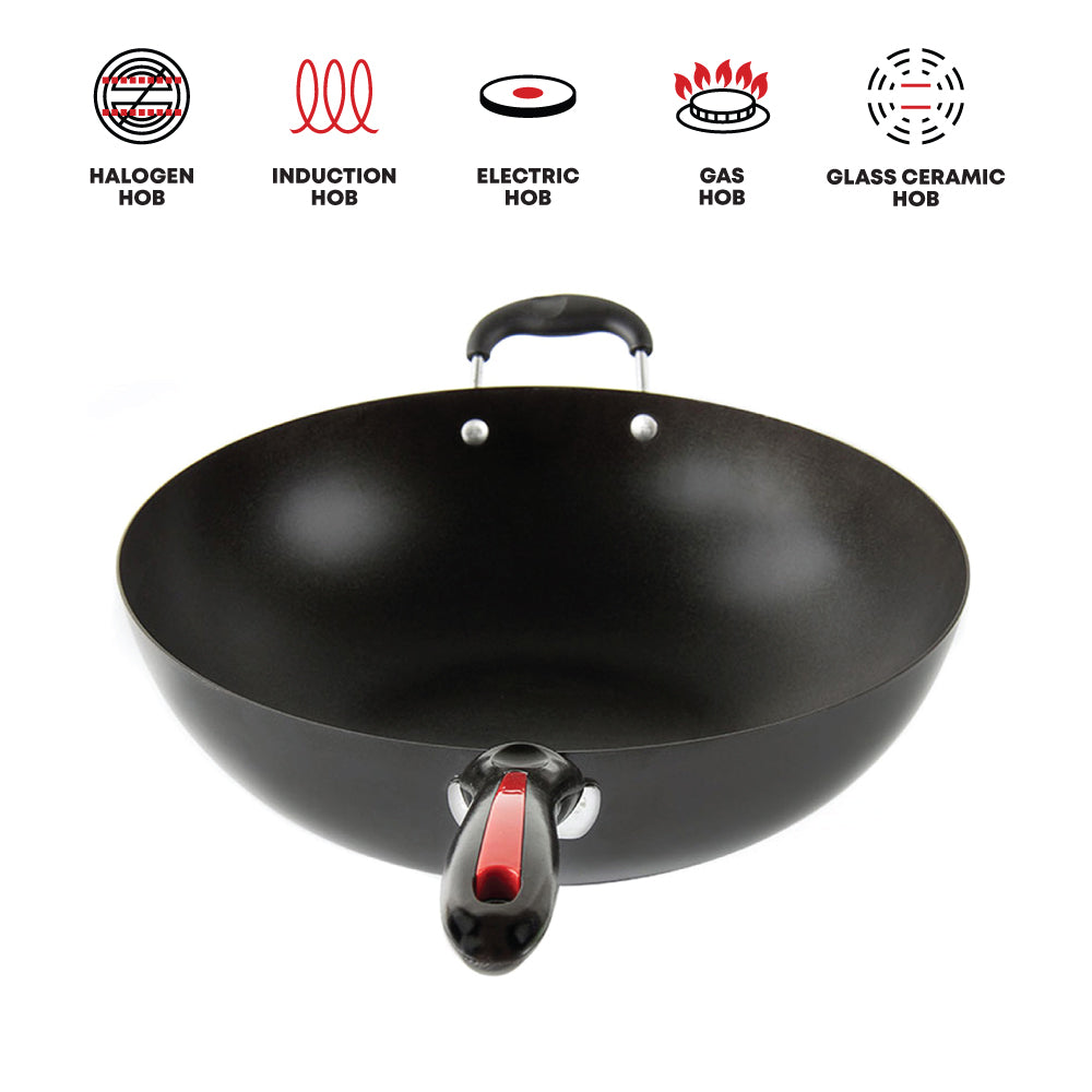 Carbon Steel Non Stick Wok Pan 34 cm 5947 (Parcel Rate)