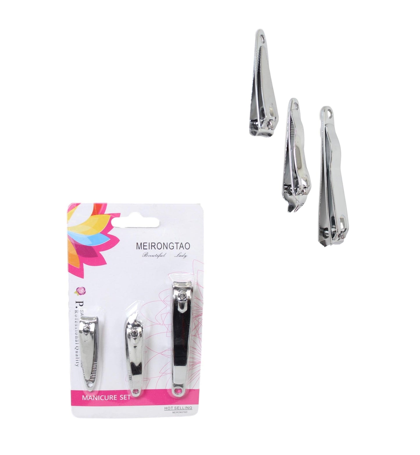 Manicure Nail Clipper Cutter Set of 3 Assorted Sizes 6010 (Large Letter Rate)