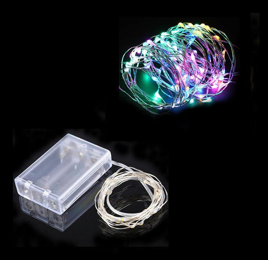 LED Lights Aluminium Wire Multi-Colour Micro 2 Settings Flashing Steady LED 5m 6112 (Large Letter Rate)