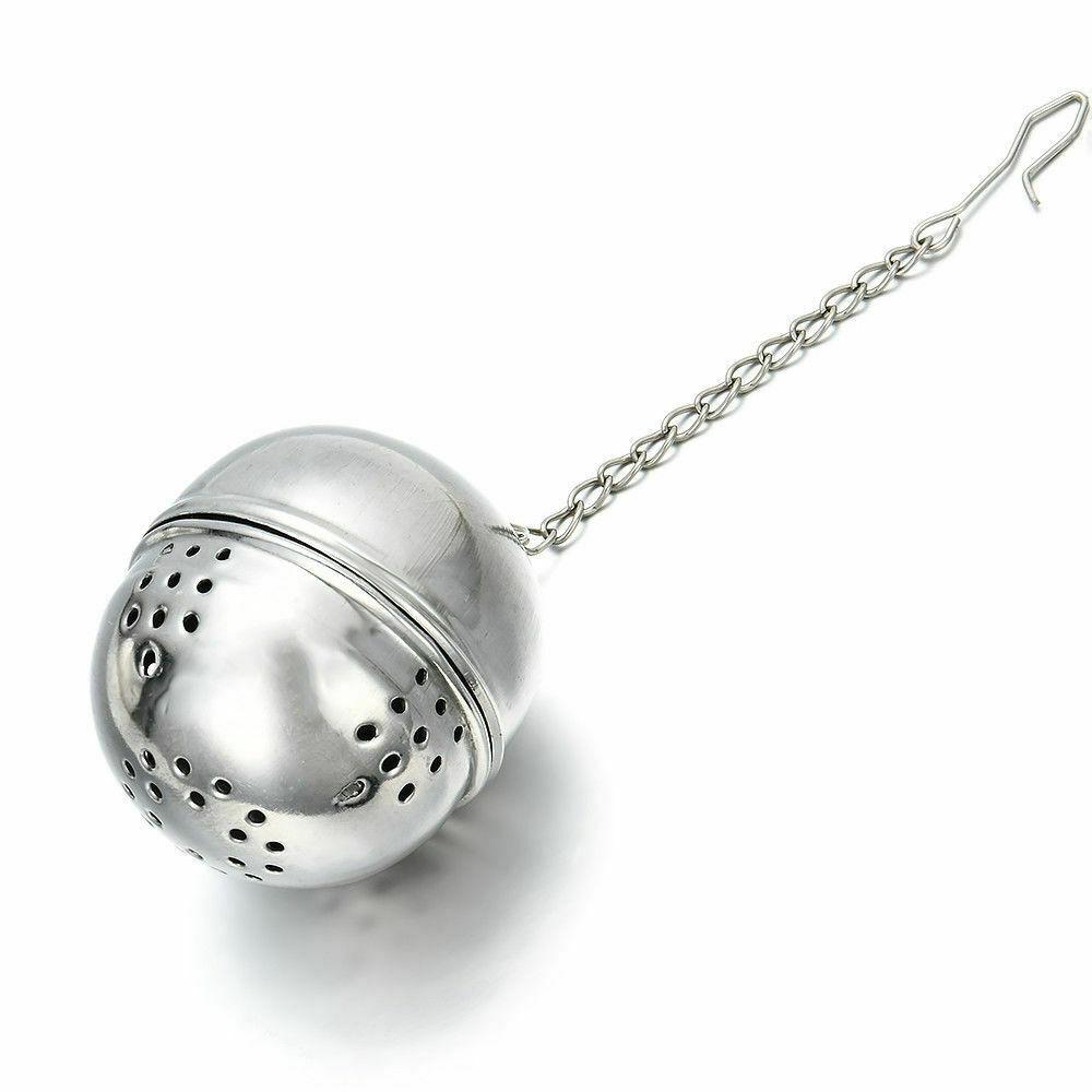 Stainless Steel Loose Leaf Herb Tea Infuser Ball with Chain 5 x 5 cm 6124 (Parcel Rate)