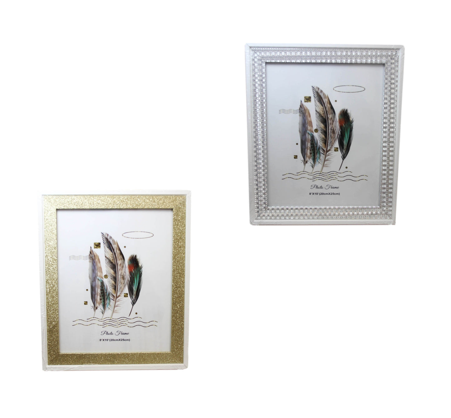 Silver / Gold Sparkly Photo Frame 20 x 25 cm Assorted Colours 6228 (Parcel Rate)