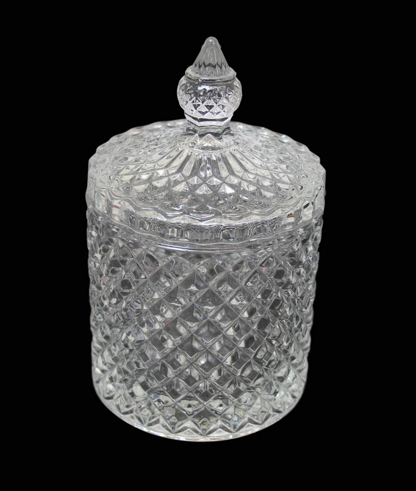 Crystal Glass Jar Sweets Sugar Glassware 10.6 x 17.35 cm 6585 A  (Parcel Rate)