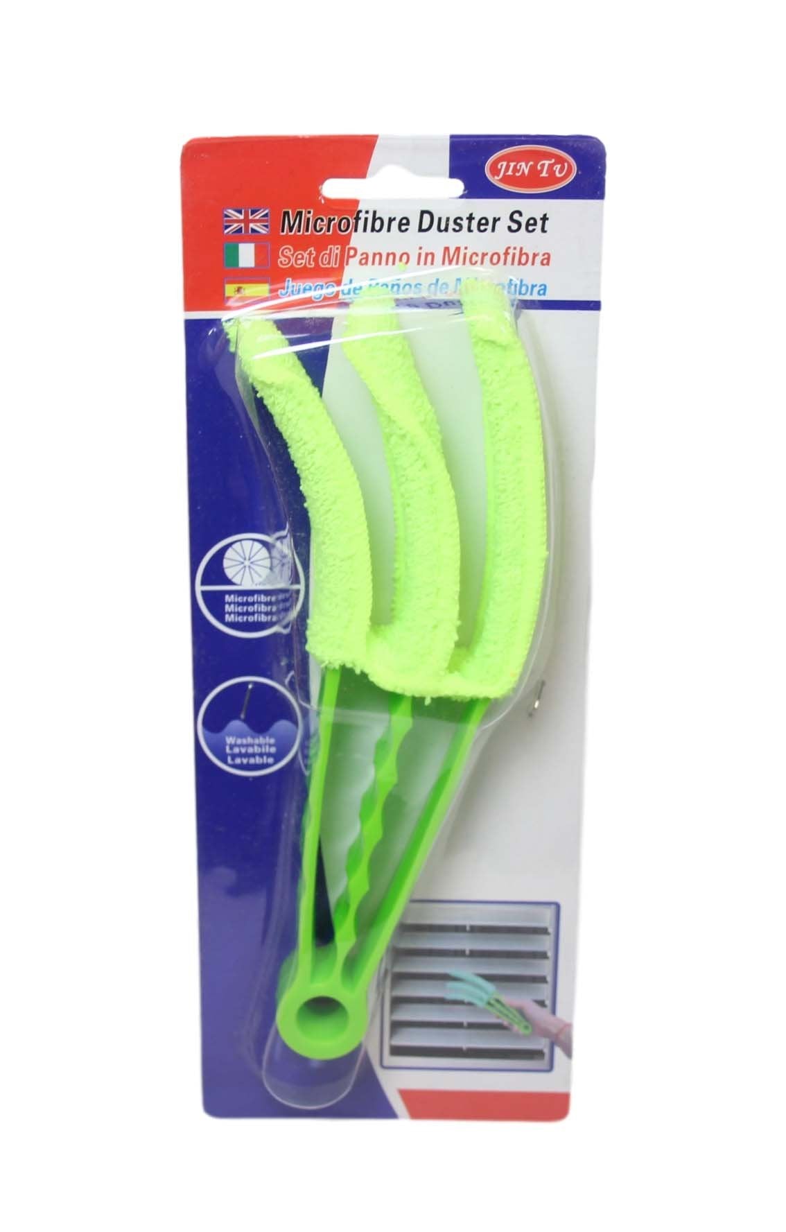 Washable Microfibre 3 in 1 Window Blinds Duster 20 cm Assorted Colours 6346 (Parcel Rate)