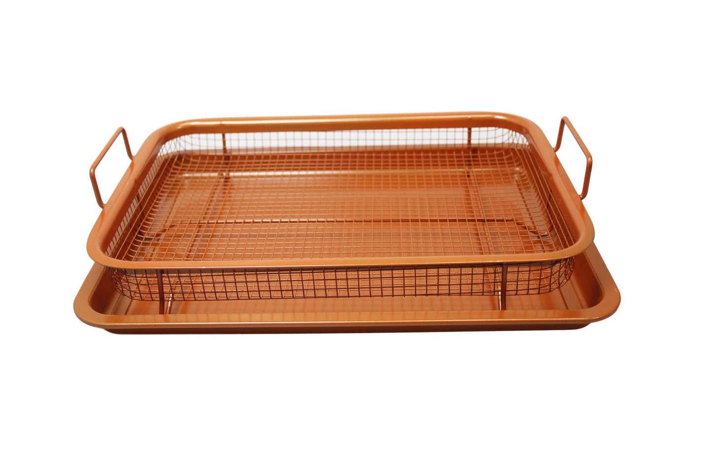 Rectangle Copper Crispy Oven Tray Set of 2 30 x 22 x 5 cm 6398 (Parcel Rate)