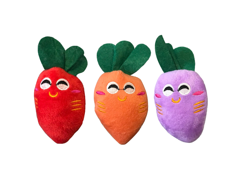 Pet Dog Squeaky Soft Toy Carrot 13 cm Assorted Colours 6713 (Parcel Rate)