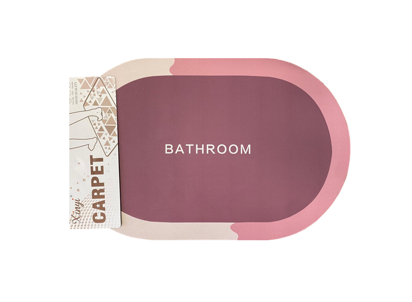 Bathroom Absorbent Bath Mat Long Oval 59cm Assorted Designs and Colours 6733 (Parcel Rate)