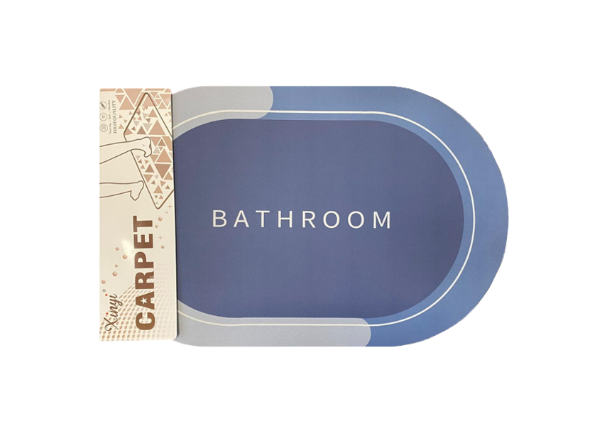 Bathroom Absorbent Bath Mat Long Oval 59cm Assorted Designs and Colours 6733 (Parcel Rate)