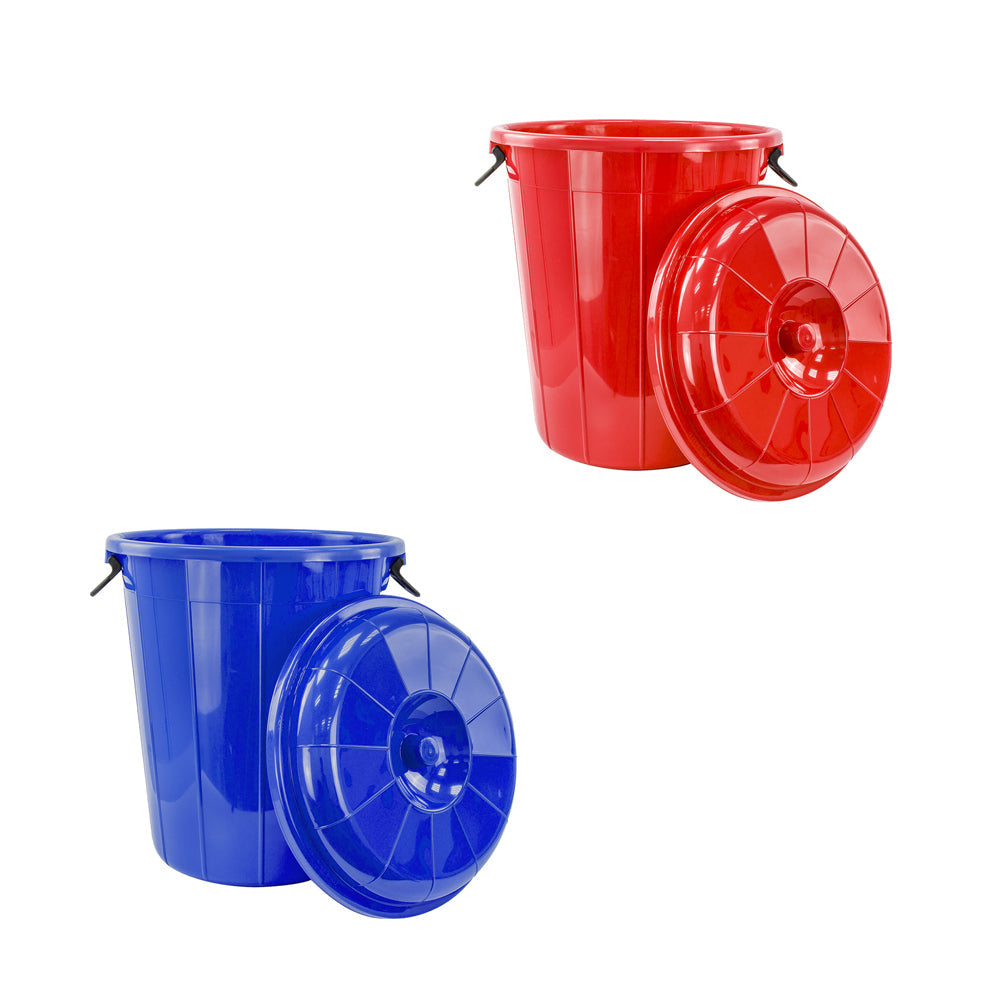 Plastic Eco Storage Drum Bin Bucket with 2 Side Handles 50L Assorted Colours 5006 (Big Parcel Rate)