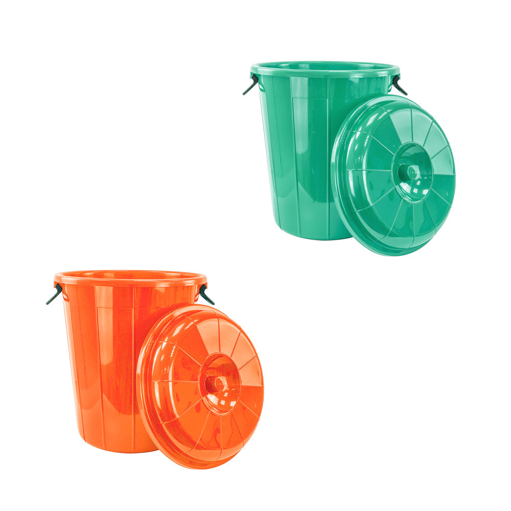 Plastic Eco Storage Drum Bin Bucket with 2 Side Handles 30L Assorted Colours 6930 (Big Parcel Rate)