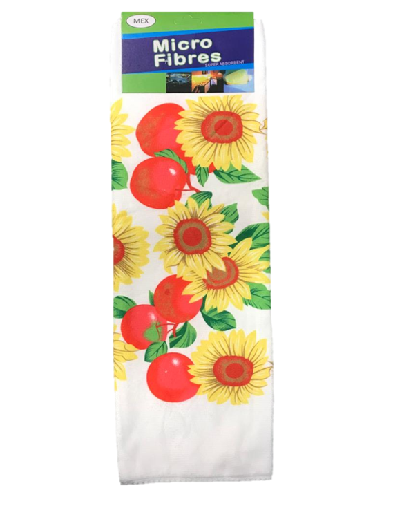 Microfibre Cleaning Cloth with Fruit Print 50 x 70 cm Assorted Designs 6982 (Parcel Rate)